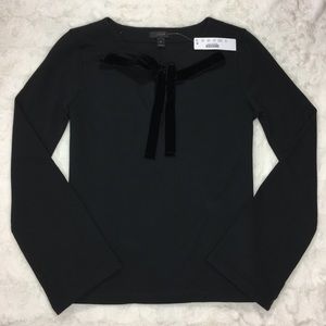 J. Crew Velvet Tie Front Top NWT Size XS